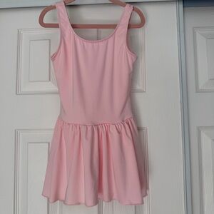 Leo’s Pink Sleeveless Dance Leotard with Skirt Girls Size 8-10